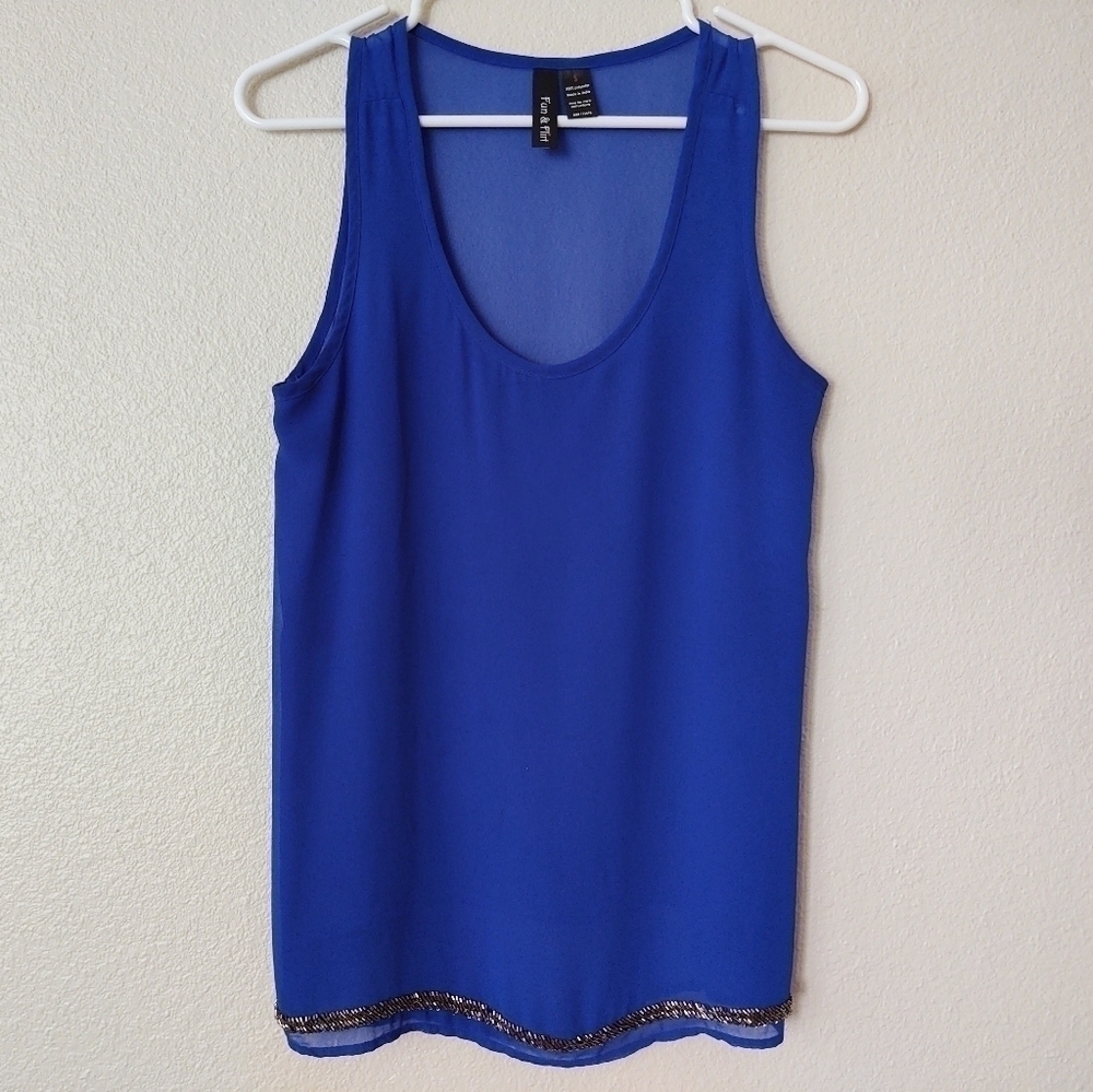 FUN & Flirt | Royal Blue Sleeveless Blouse‎